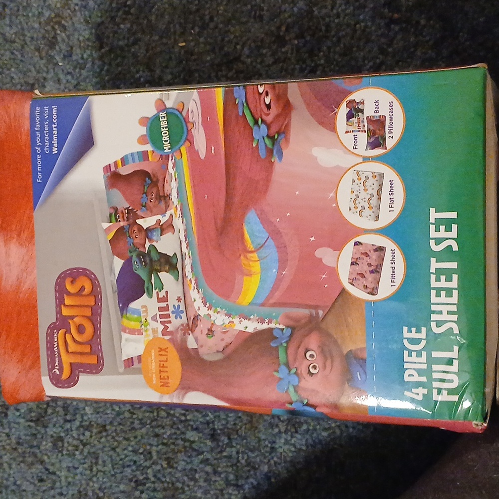 Trolls 4 Piece Full Sheet Set